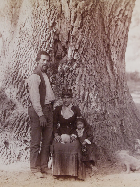 Historic photograph taken in the late 1800s featuring a family of early settlers of Tejon Ranch