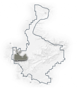 Map of Tejon Ranch showcasing the Grapevine community boundary